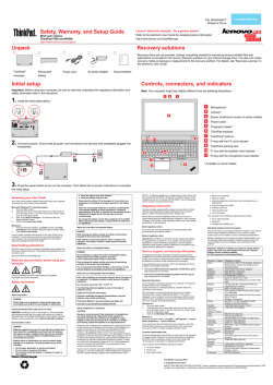 ThinkPad T550 and W550s Safety, Warranty, and Setup