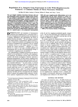 Regulation of cy2 Integrin Gene Expression in Cells