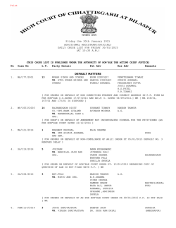 DAILY CAUSE LIST FOR FRIDAY 30/01/2015