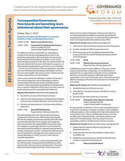 2015 G o vernance Forum A genda