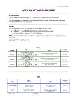 agr vacancy announcements - Pennsylvania Department of Military