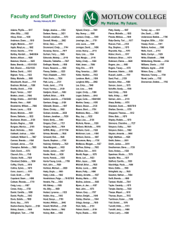 Faculty and Staff Directory