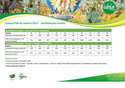 Carnival Rio de Janeiro 2015 - Sambodromo tickets