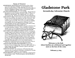 Bulletin - Gladstone Park Seventh