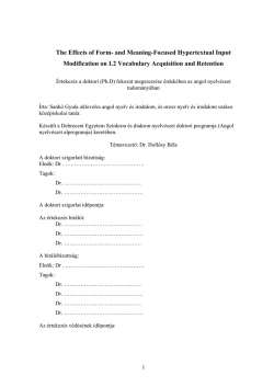 The Effects of Form- and Meaning-Focused Hypertextual Input
