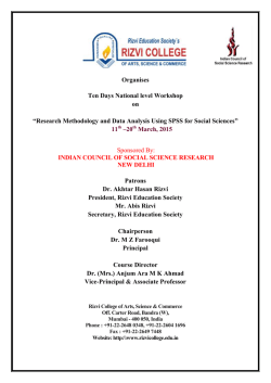 Research Methodology and Data Analysis Using