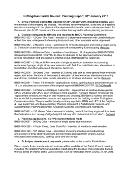 Rottingdean Parish Council: Planning Report, 31st January 2015