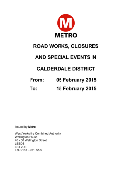 Calderdale: roadworks, road closures and special events
