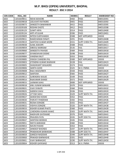 M.P. BHOJ (OPEN) UNIVERSITY, BHOPAL