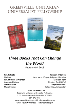 Order of Service - Greenville Unitarian Universalist Fellowship