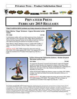 PRIVATEER PRESS FEBRUARY 2015 RELEASES - E