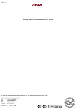 AC Audio - EAW Price List - AC Entertainment Technologies Ltd.
