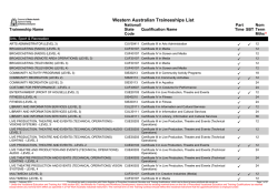 Western Australian Traineeships List