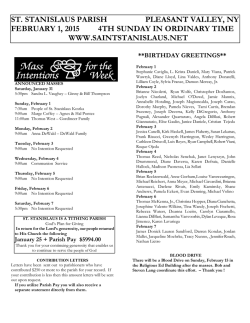 February 1, 2015 - Saint Stanislaus Kostka Church