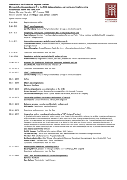 Westminster Health Forum Keynote Seminar Electronic health