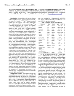 TOWARDS MERCURY (Hg) COSMOCHEMISTRY: VARIABLE