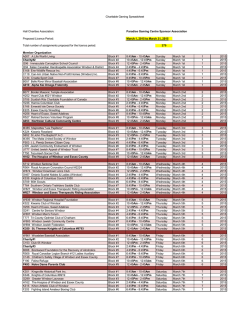 March -Charity Calendar