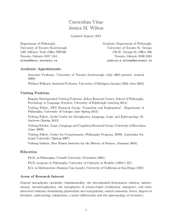Curriculum Vitae Jessica M. Wilson