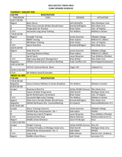 Clinic Speaker Line Up