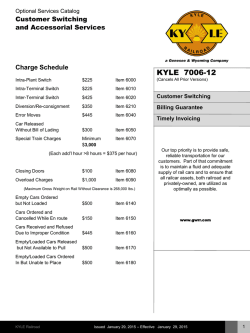 KYLE 7006-12 Switching and Accessorial Services