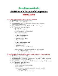 Close Campus drive by Jai Mineralrs Group of Companies Monday