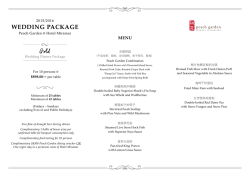 WEDDING PACKAGE - Peach Garden Catering