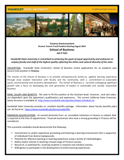 Finance - Humboldt State University
