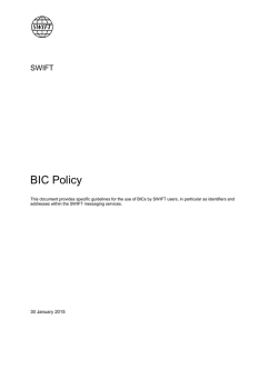BIC Policy - SWIFT