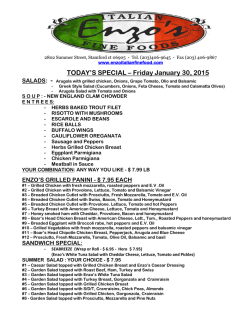 Today Specials - Enzo Italian Fine Food