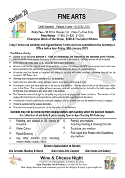 Fine Arts 2015 Schedule - The Glen Innes Show Society