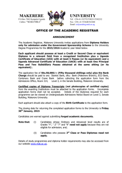 Announcement for Diploma Holders Entry