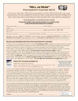 Photo Contest Entry Form and Rules 2015
