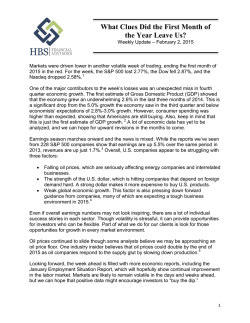 What Clues Did the First Month of the Year Leave Us?