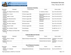 Funeral Schedule - Holy Sepulcher Cemetery