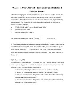 4CCM141A/5CCM141B &ndash; Probability and Statistics I