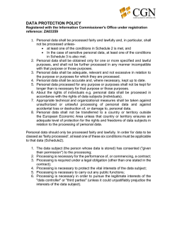 DATA PROTECTION POLICY - Capital Growth Network Ltd
