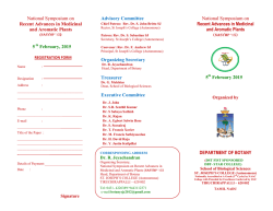 National Symposium on Recent Advances in Medicinal and