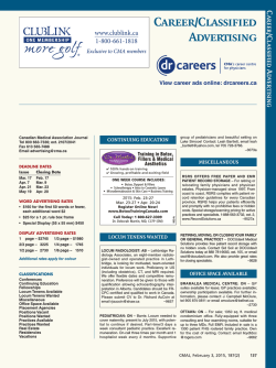 classifieds (PDF) - Canadian Medical Association Journal