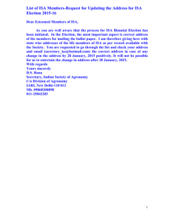 List of ISA Members-Request for Updating the Address for ISA