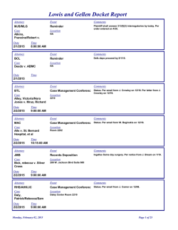 Lowis and Gellen Docket Report