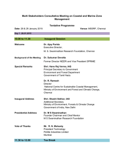 the agenda - MS Swaminathan Research Foundation