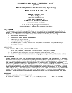 Who, What, Why? Working with Trauma in Group Psychotherapy