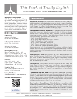 This Week at Trinity English