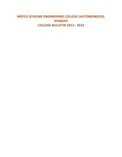 2013 - 2014 - Mepco Schlenk Engineering College