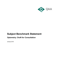Subject Benchmark Statement - The Quality Assurance Agency for