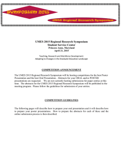 UMES 2015 Regional Research Symposium Student Service Center