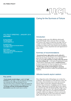 Caring for the Survivors of Torture