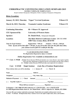 CHIROPRACTIC CONTINUING EDUCATION