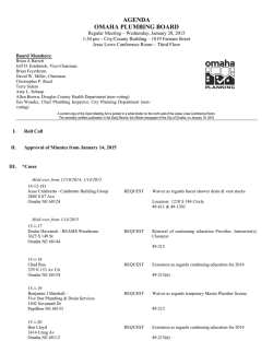 AGENDA OMAHA PLUMBING BOARD