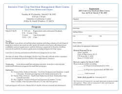 Intensive Fruit Crop Nutrition Management Short Course: Program